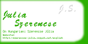 julia szerencse business card